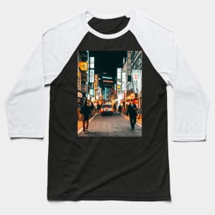 Shimmering Neon Lights of Tokyo Baseball T-Shirt